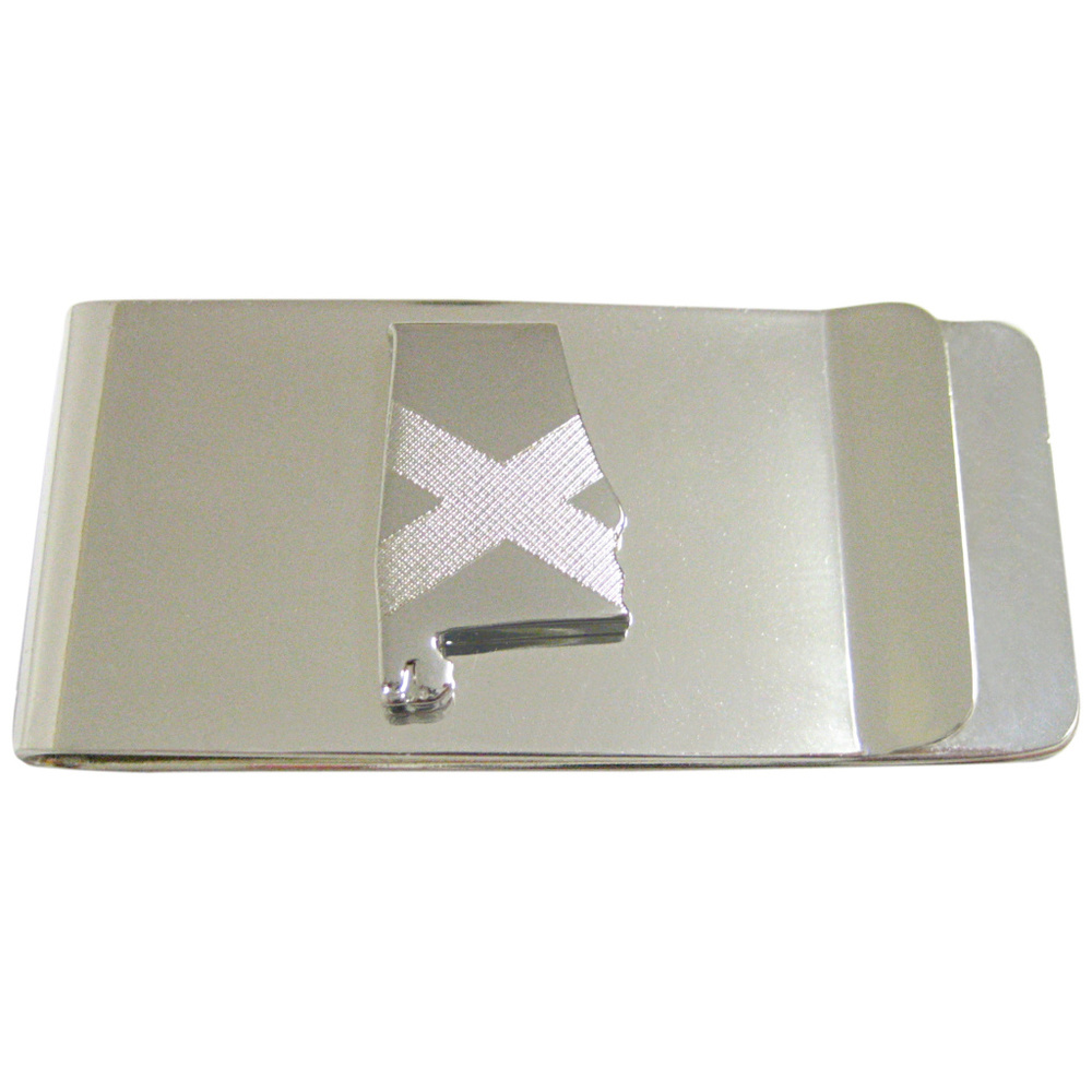Alabama State Map Shape And Flag Design Money Clip - image 1